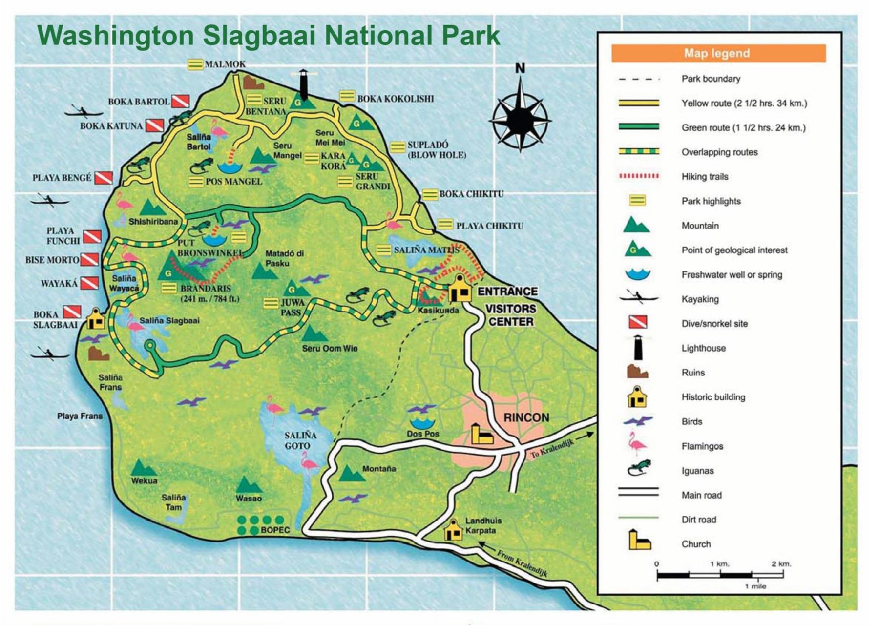 Washington Slagbaai National Park - Map